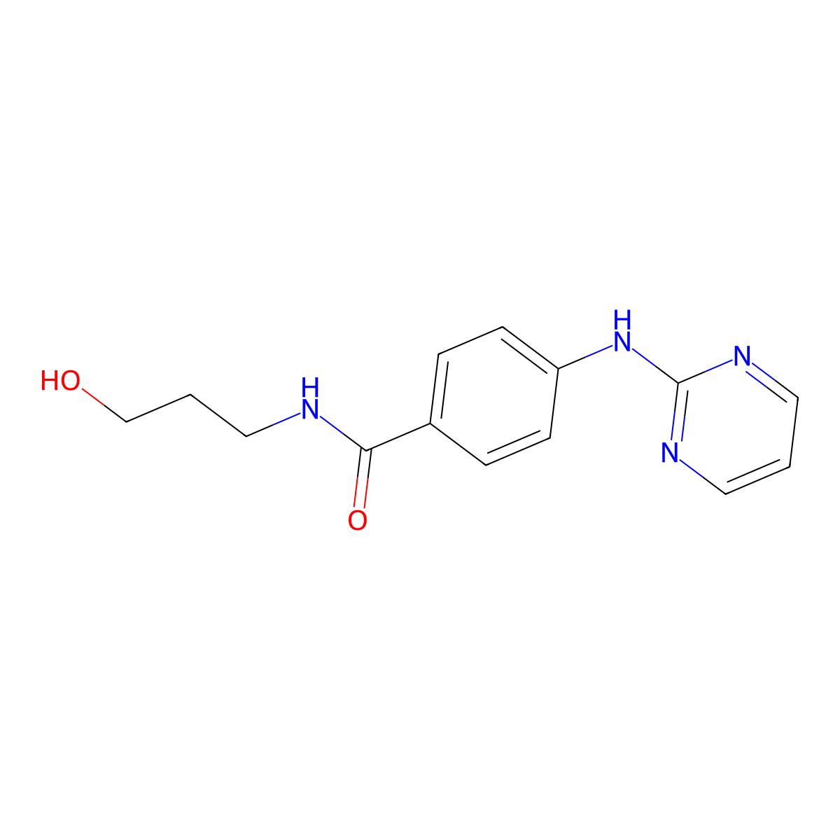 N-(3-hydroxypropyl)-4-(pyrimidin-2-ylamino)benzamide molecular structure, CAS 1401583-16-1