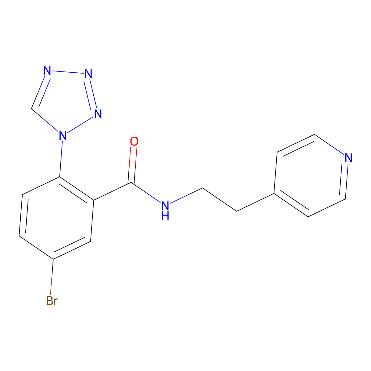 5-bromo-N-[2-(4-pyridyl)ethyl]-2-(1H-1,2,3,4-tetraazol-1-yl)benzamide molecular structure, CAS 1401583-23-0