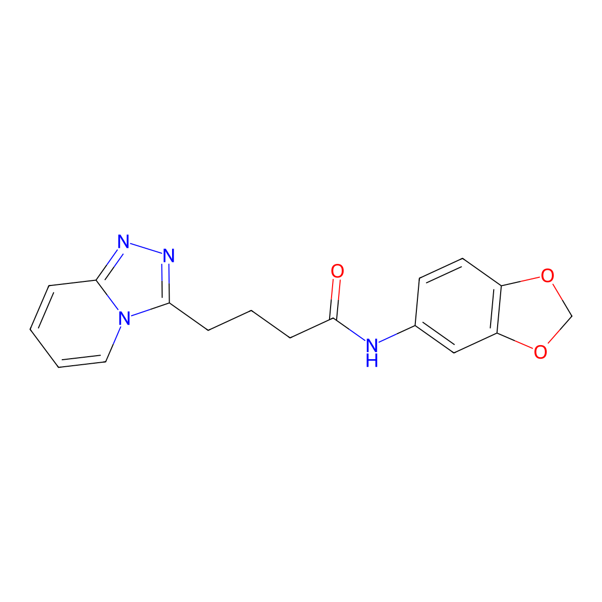 N-(1,3-benzodioxol-5-yl)-4-([1,2,4]triazolo[4,3-a]pyridin-3-yl)butanamide molecular structure, CAS 1401583-38-7