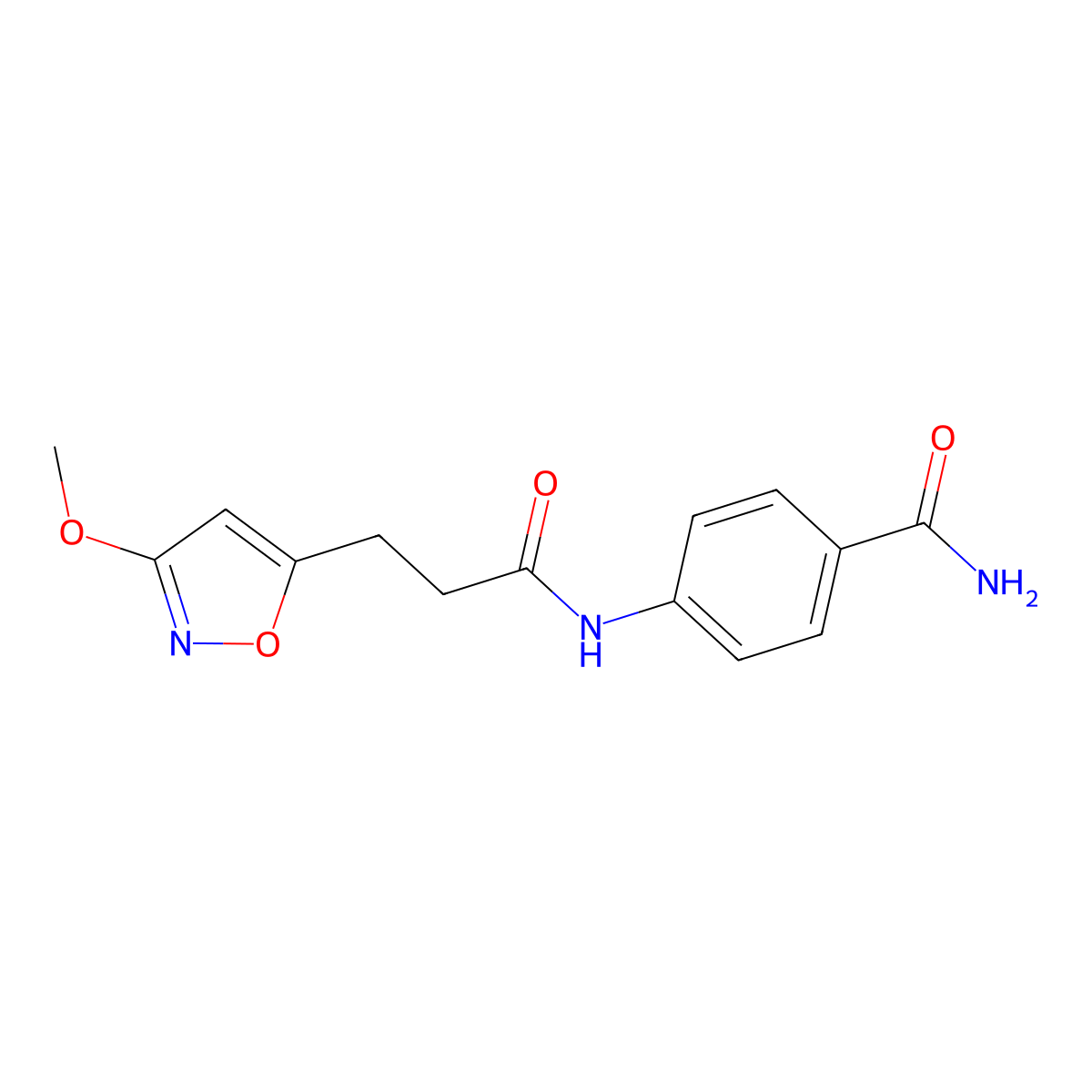 4-{[3-(3-Methoxy-1,2-oxazol-5-yl)propanoyl]amino}benzamide molecular structure, CAS 1401583-52-5