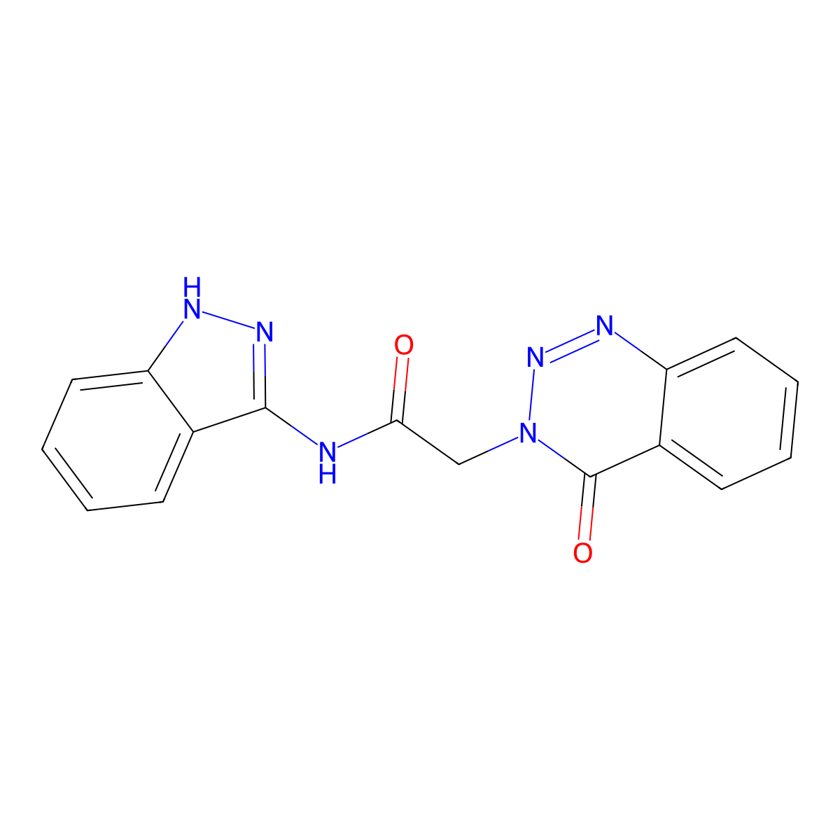 N-(1H-indazol-3-yl)-2-(4-oxo-1,2,3-benzotriazin-3(4H)-yl)acetamide molecular structure, CAS 1401583-65-0