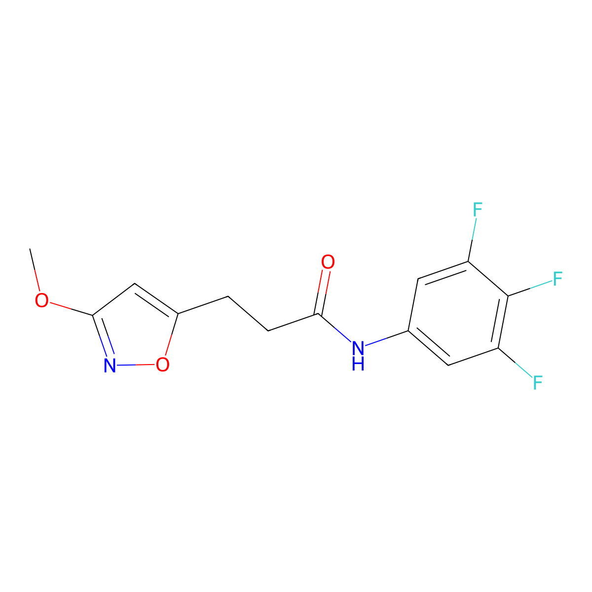 3-(3-methoxy-1,2-oxazol-5-yl)-N-(3,4,5-trifluorophenyl)propanamide molecular structure, CAS 1401583-83-2