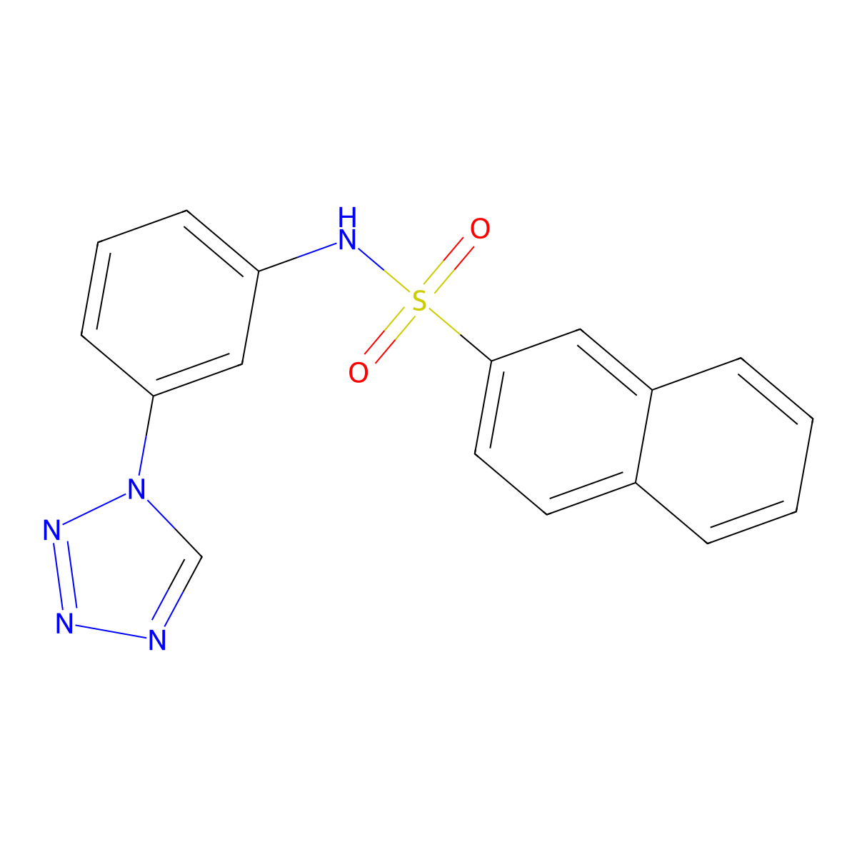 N-[3-(1H-tetrazol-1-yl)phenyl]naphthalene-2-sulfonamide molecular structure, CAS 1401583-87-6