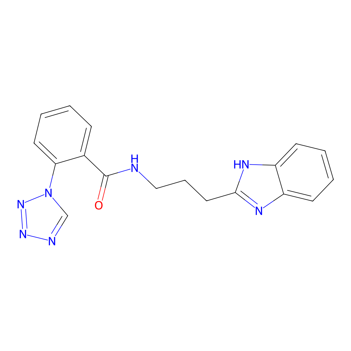 N-[3-(1H-benzimidazol-2-yl)propyl]-2-(1H-tetrazol-1-yl)benzamide molecular structure, CAS 1401584-20-0
