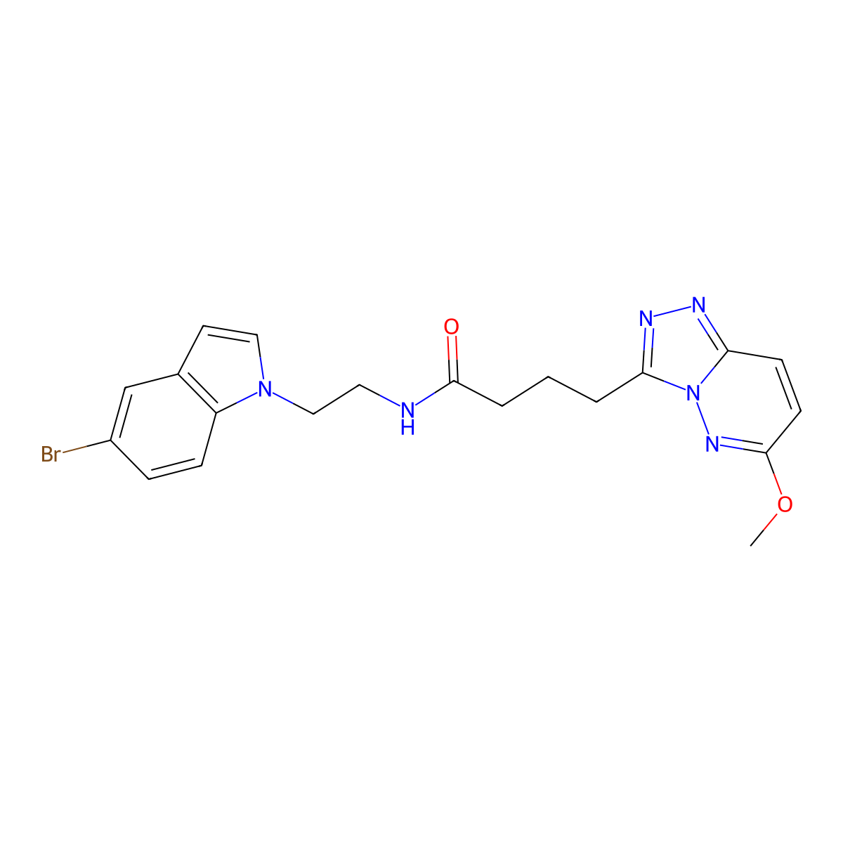 N-(2-(5-bromo-1H-indol-1-yl)ethyl)-4-(6-methoxy-[1,2,4]triazolo[4,3-b]pyridazin-3-yl)butanamide molecular structure, CAS 1401584-49-3