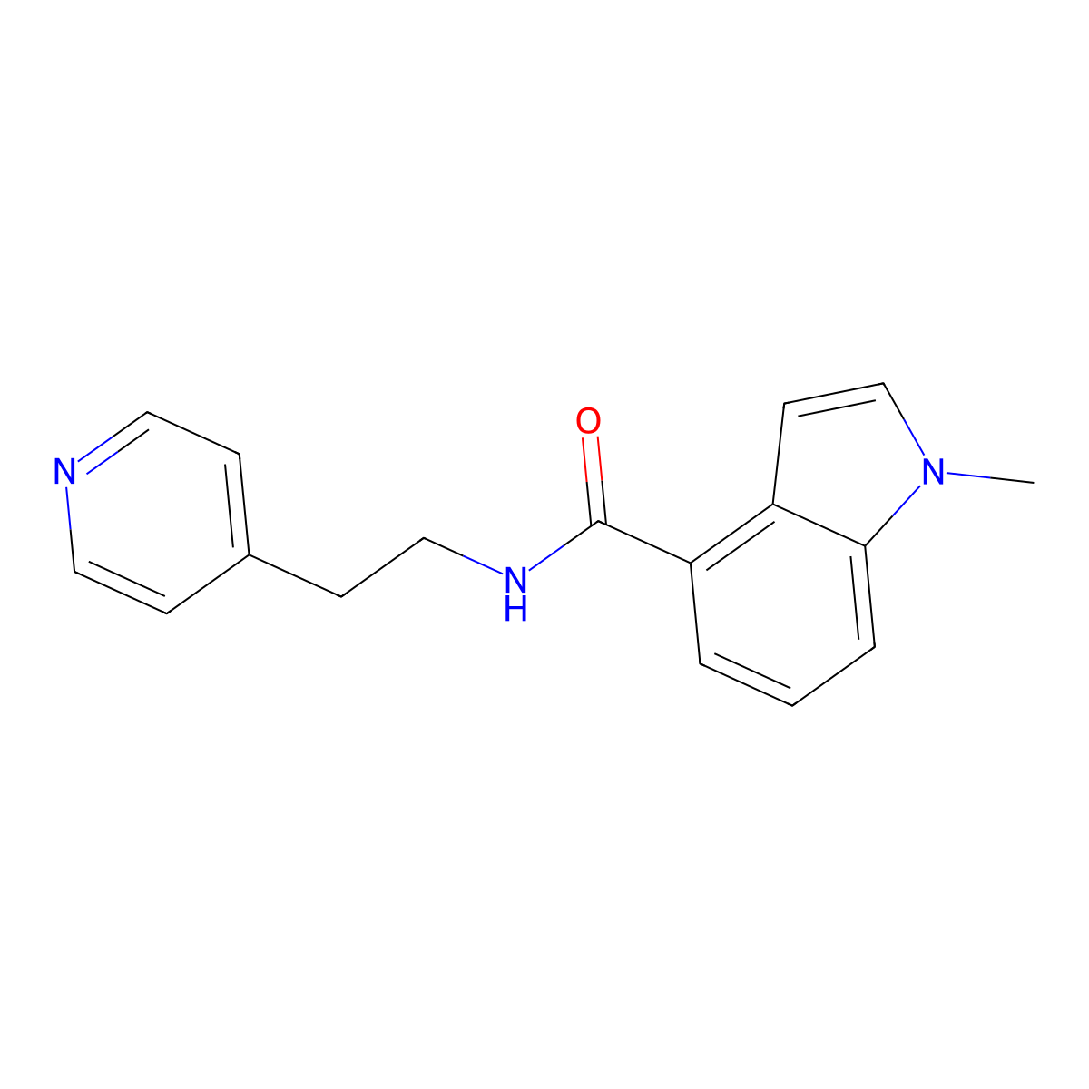 1-methyl-N-[2-(pyridin-4-yl)ethyl]-1H-indole-4-carboxamide molecular structure, CAS 1401584-65-3