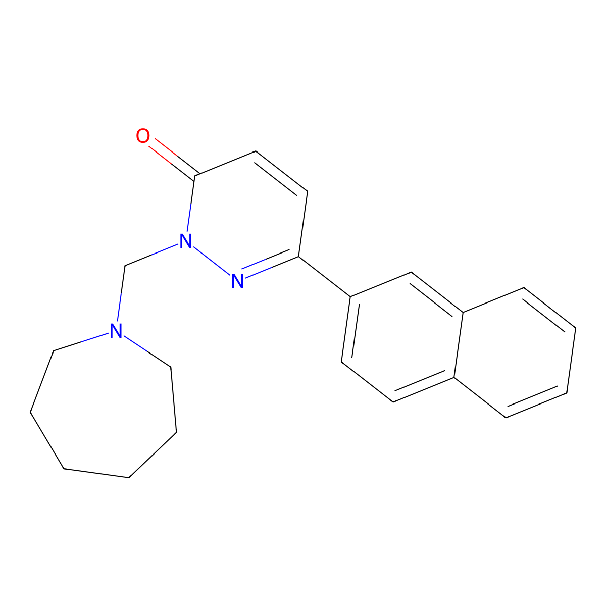 2-(azepan-1-ylmethyl)-6-(naphthalen-2-yl)pyridazin-3(2H)-one molecular structure, CAS 1401584-77-7