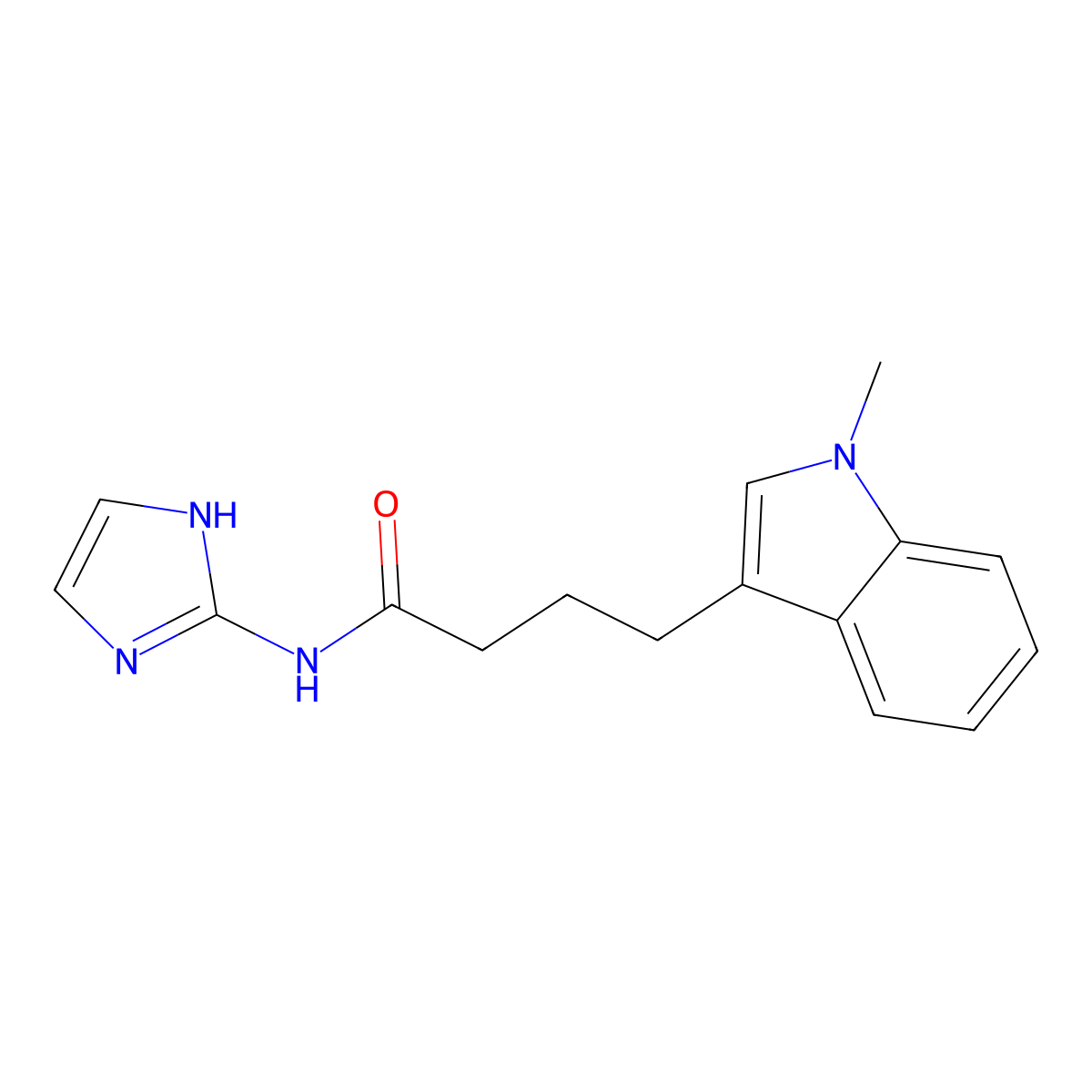N-(1H-imidazol-2-yl)-4-(1-methyl-1H-indol-3-yl)butanamide molecular structure, CAS 1401584-83-5