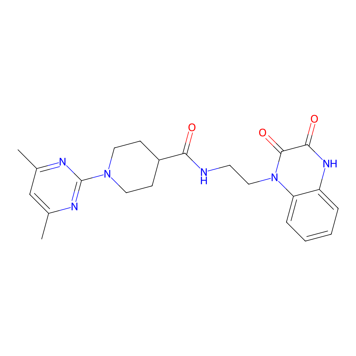1-(4,6-dimethylpyrimidin-2-yl)-N-(2-(3-hydroxy-2-oxoquinoxalin-1(2H)-yl)ethyl)piperidine-4-carboxamide molecular structure, CAS 1401584-89-1
