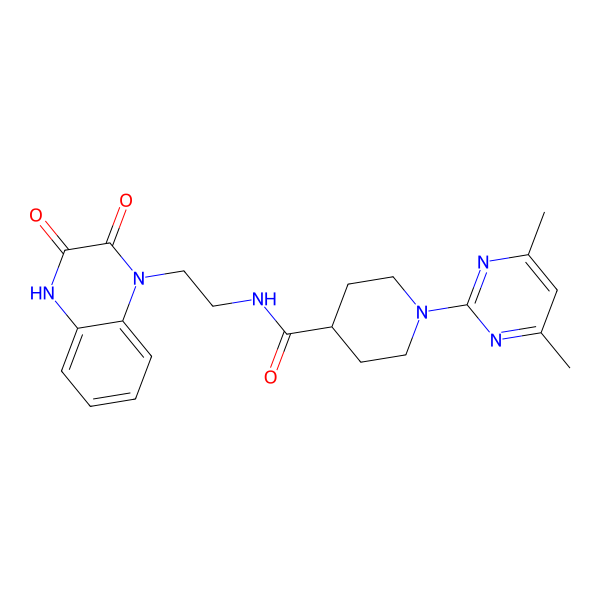 1-(4,6-dimethylpyrimidin-2-yl)-N-(2-(3-hydroxy-2-oxoquinoxalin-1(2H)-yl)ethyl)piperidine-4-carboxamide molecular structure, CAS 1401584-89-1