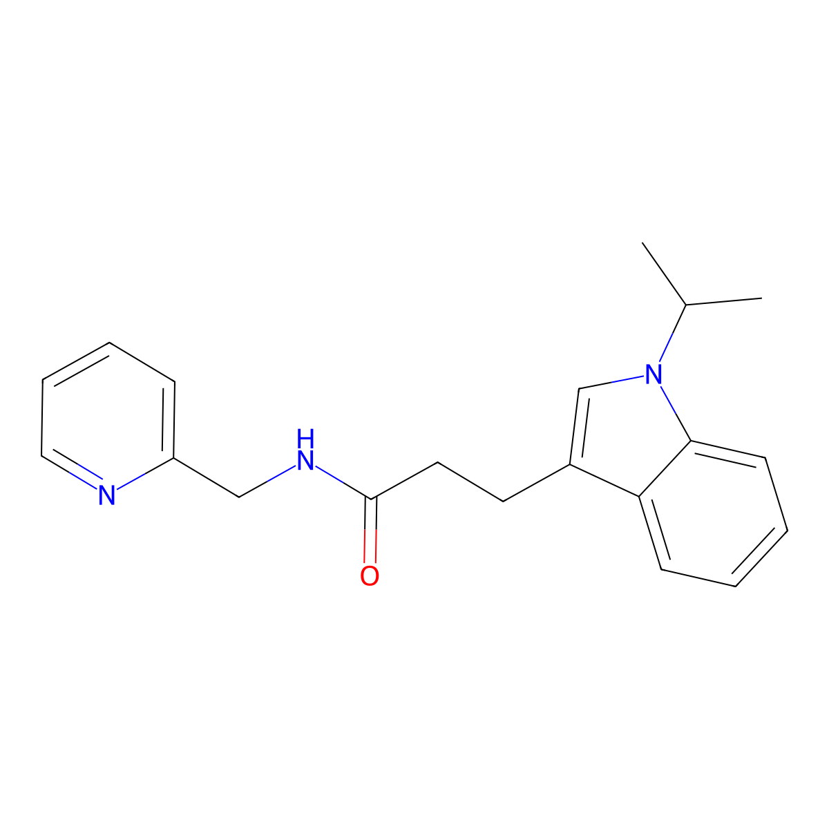 3-(1-isopropyl-1H-indol-3-yl)-N-(2-pyridylmethyl)propanamide molecular structure, CAS 1401584-93-7