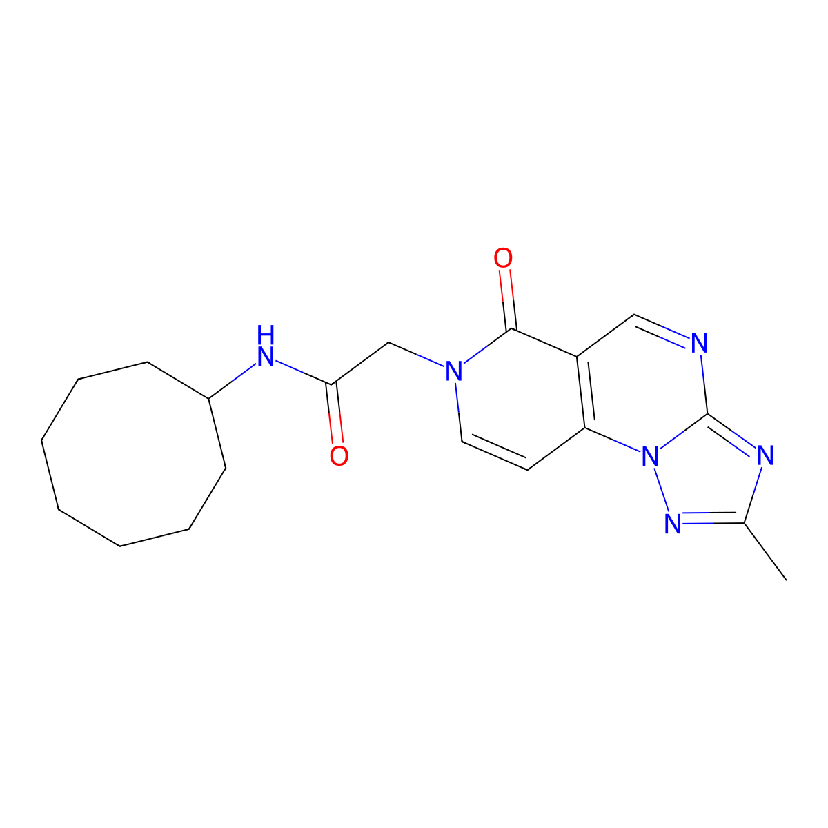 N-cyclooctyl-2-(2-methyl-6-oxopyrido[3,4-e][1,2,4]triazolo[1,5-a]pyrimidin-7(6H)-yl)acetamide molecular structure, CAS 1401584-96-0
