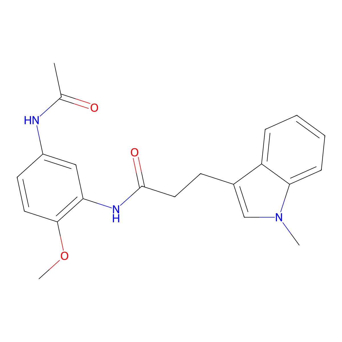 N-[5-(acetylamino)-2-methoxyphenyl]-3-(1-methyl-1H-indol-3-yl)propanamide molecular structure, CAS 1401585-04-3