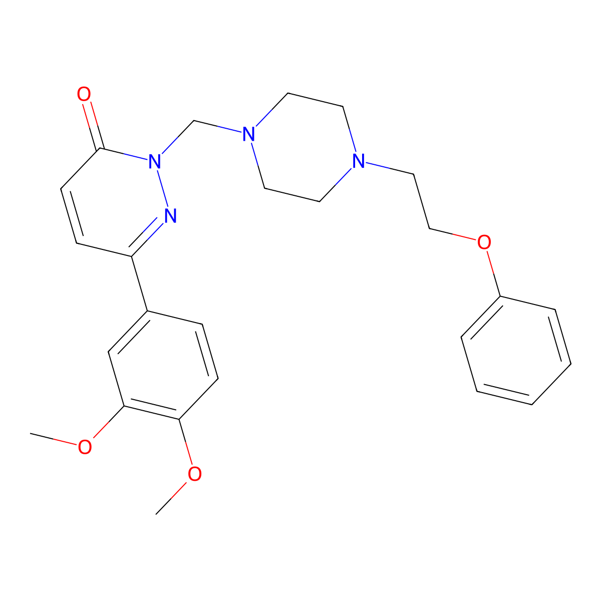 6-(3,4-dimethoxyphenyl)-2-{[4-(2-phenoxyethyl)piperazin-1-yl]methyl}pyridazin-3(2H)-one molecular structure, CAS 1401585-17-8