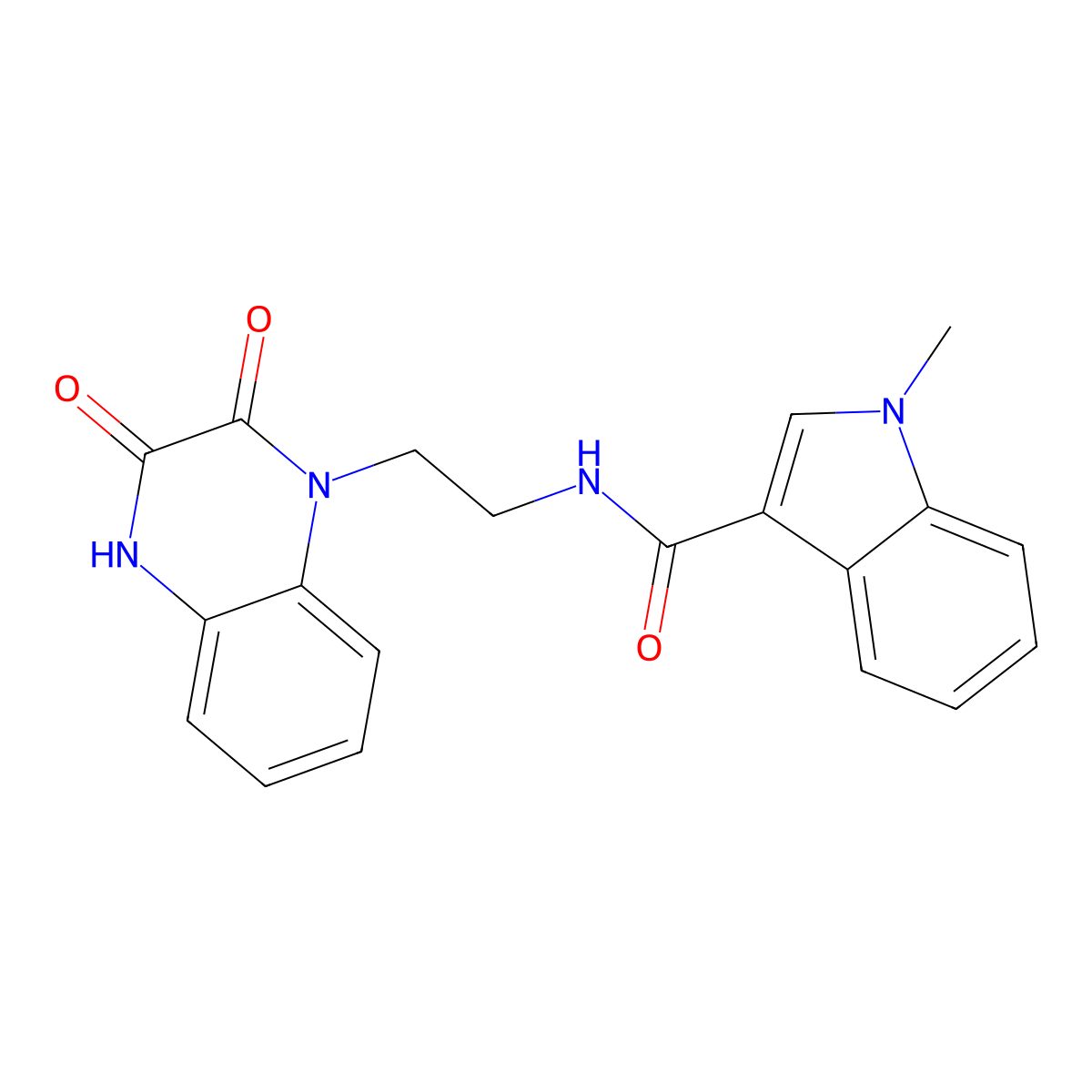N-(2-(3-hydroxy-2-oxoquinoxalin-1(2H)-yl)ethyl)-1-methyl-1H-indole-3-carboxamide molecular structure, CAS 1401585-33-8