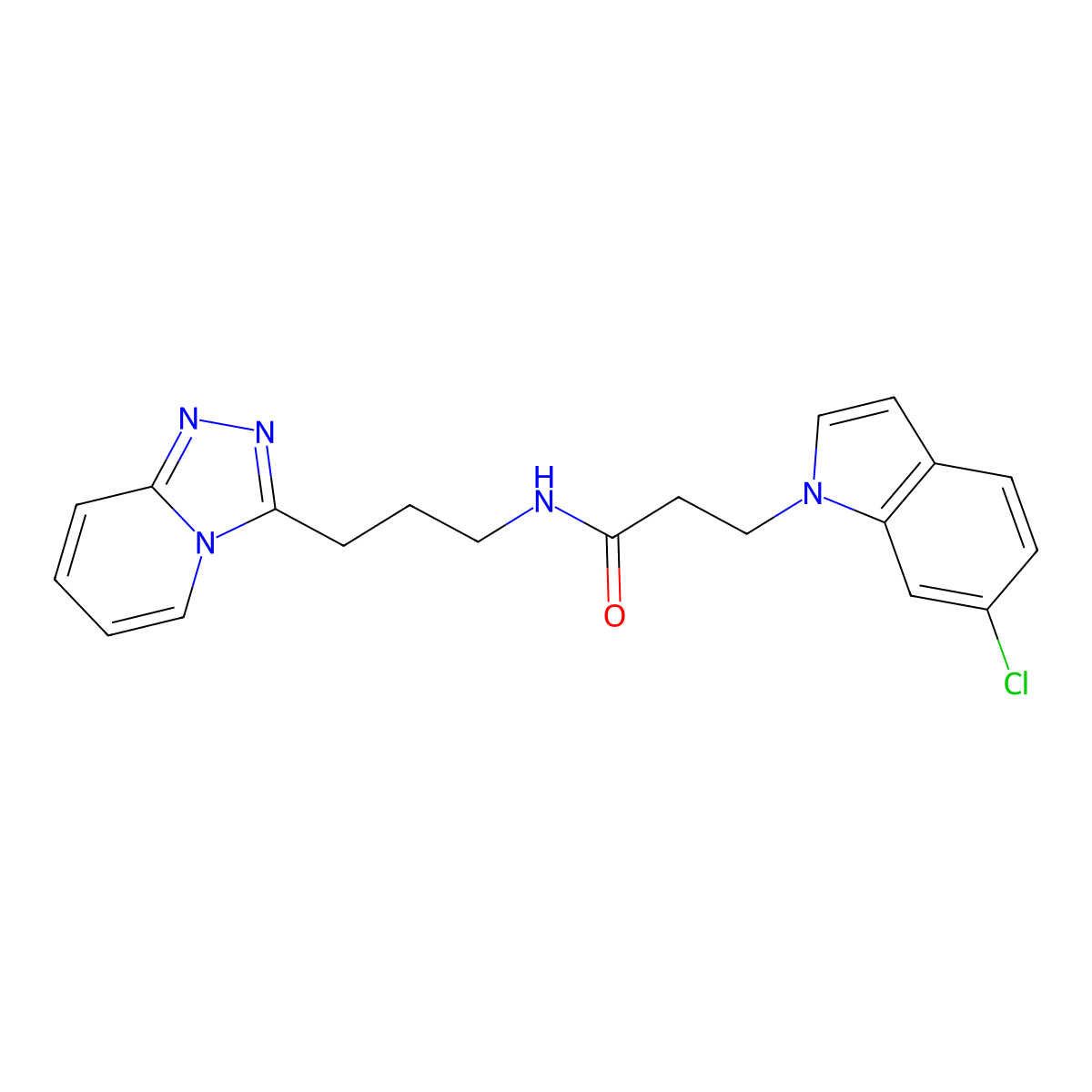 3-(6-chloro-1H-indol-1-yl)-N-[3-([1,2,4]triazolo[4,3-a]pyridin-3-yl)propyl]propanamide molecular structure, CAS 1401585-73-6