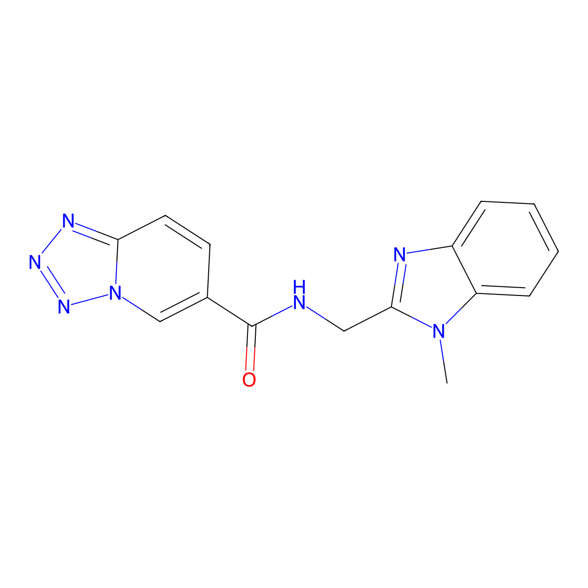 N-[(1-methyl-1H-benzimidazol-2-yl)methyl]tetrazolo[1,5-a]pyridine-6-carboxamide molecular structure, CAS 1401585-85-0