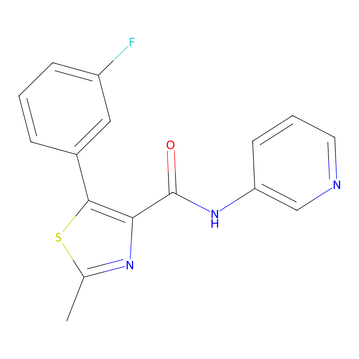 5-(3-fluorophenyl)-2-methyl-N-(pyridin-3-yl)thiazole-4-carboxamide molecular structure, CAS 1401585-94-1