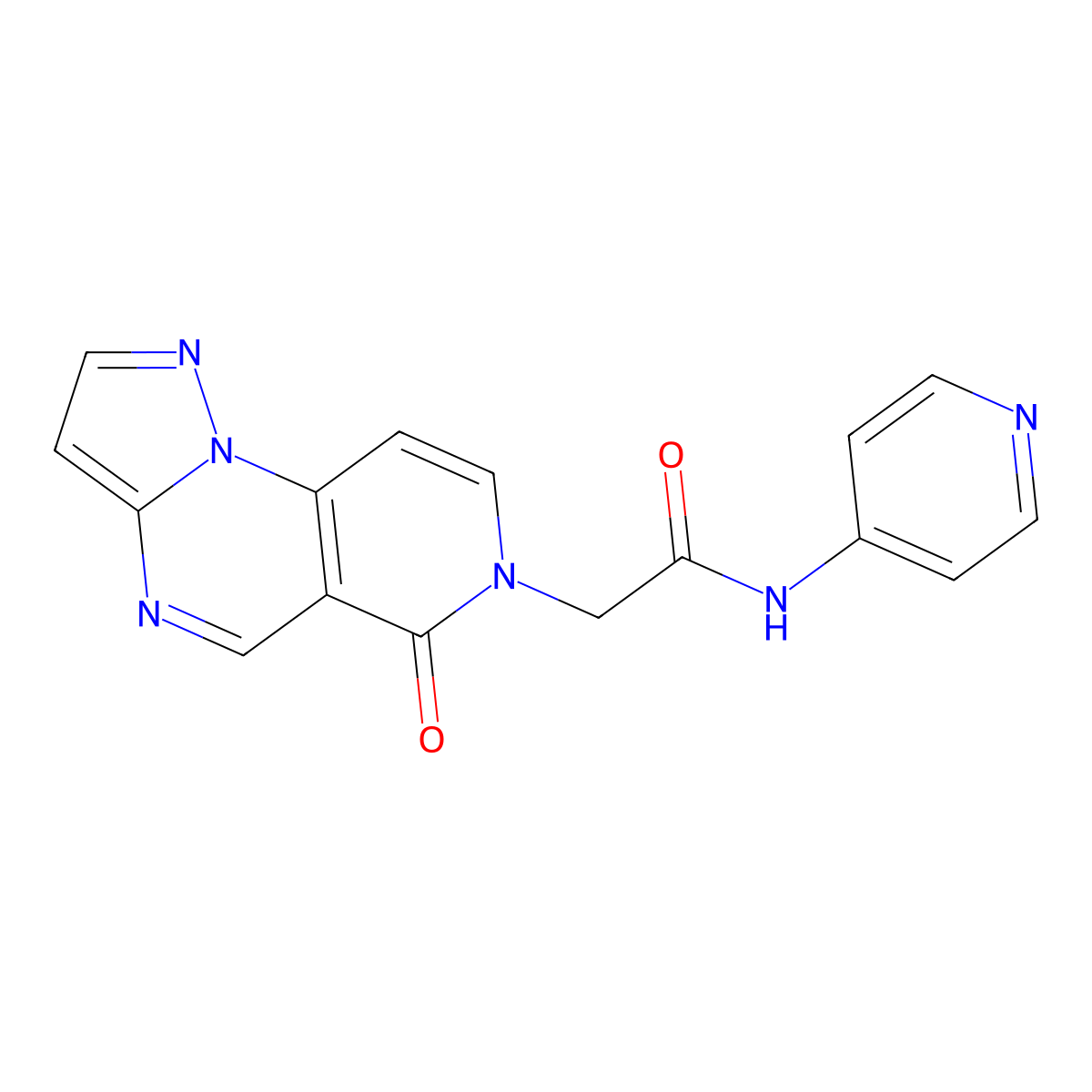 2-(6-oxopyrazolo[1,5-a]pyrido[3,4-e]pyrimidin-7(6H)-yl)-N-(pyridin-4-yl)acetamide molecular structure, CAS 1401586-00-2
