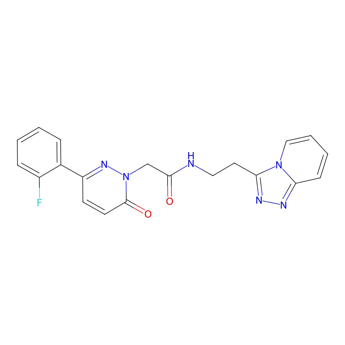 2-[3-(2-fluorophenyl)-6-oxopyridazin-1(6H)-yl]-N-[2-([1,2,4]triazolo[4,3-a]pyridin-3-yl)ethyl]acetamide molecular structure, CAS 1401586-12-6