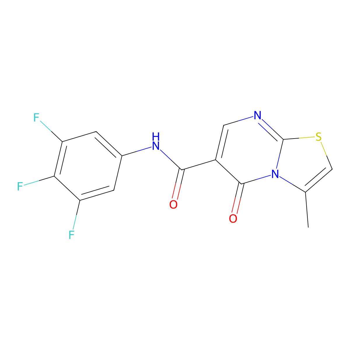 3-methyl-5-oxo-N-(3,4,5-trifluorophenyl)-5H-[1,3]thiazolo[3,2-a]pyrimidine-6-carboxamide molecular structure, CAS 1401586-16-0