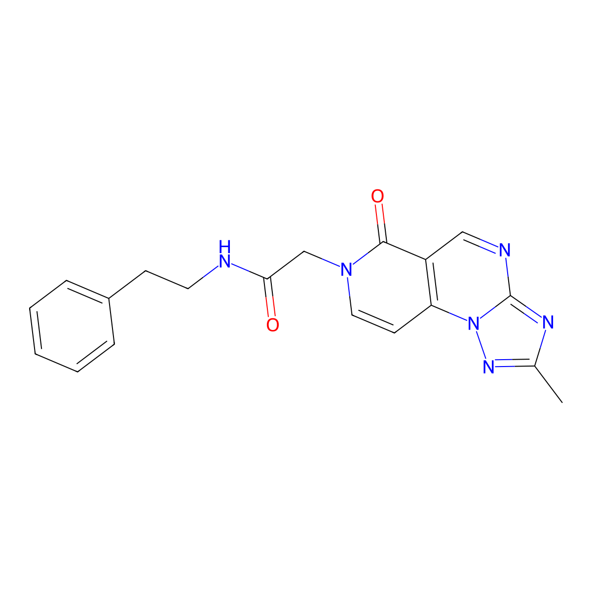 2-(2-methyl-6-oxopyrido[3,4-e][1,2,4]triazolo[1,5-a]pyrimidin-7(6H)-yl)-N-(2-phenylethyl)acetamide molecular structure, CAS 1401586-27-3