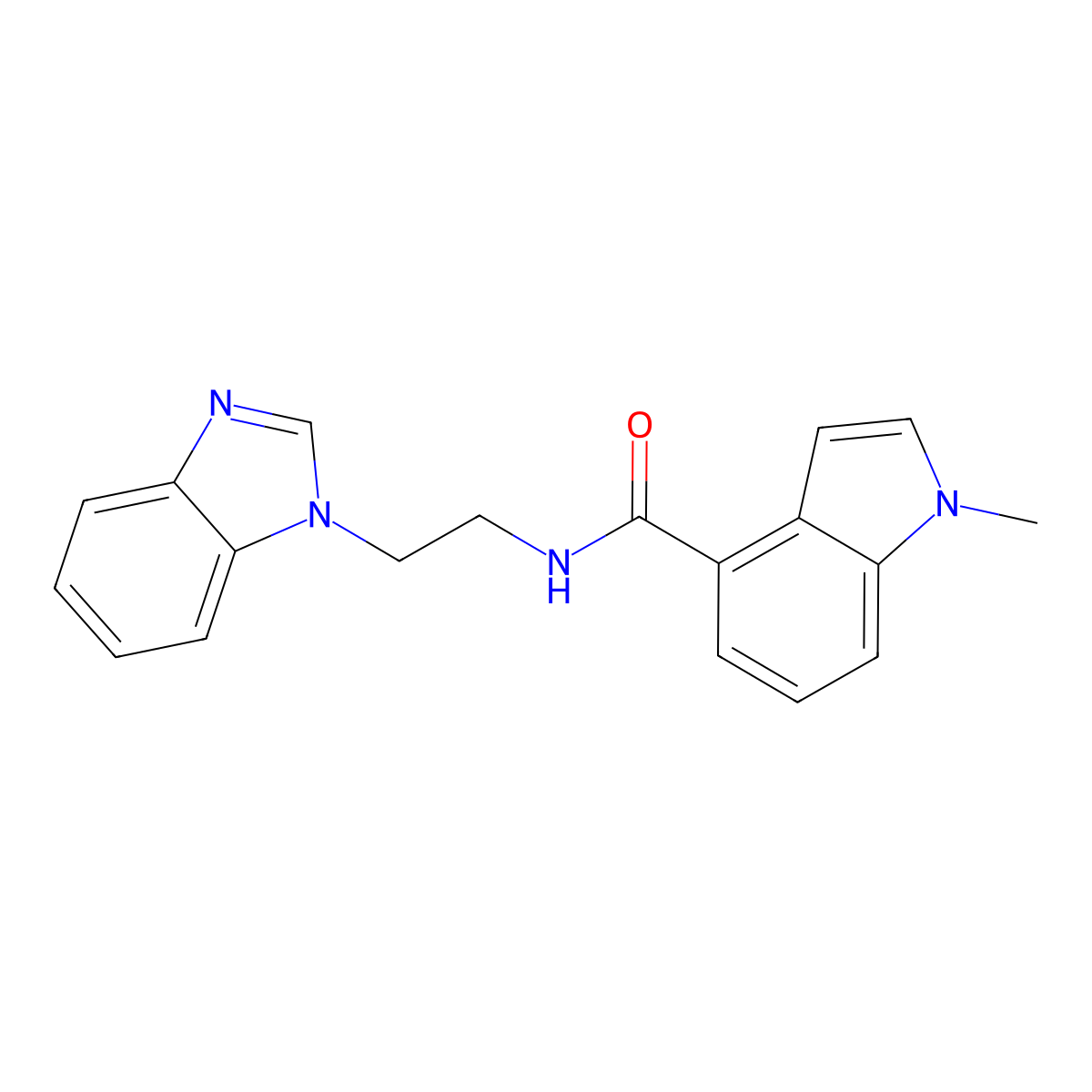 N-[2-(1H-benzimidazol-1-yl)ethyl]-1-methyl-1H-indole-4-carboxamide molecular structure, CAS 1401586-33-1