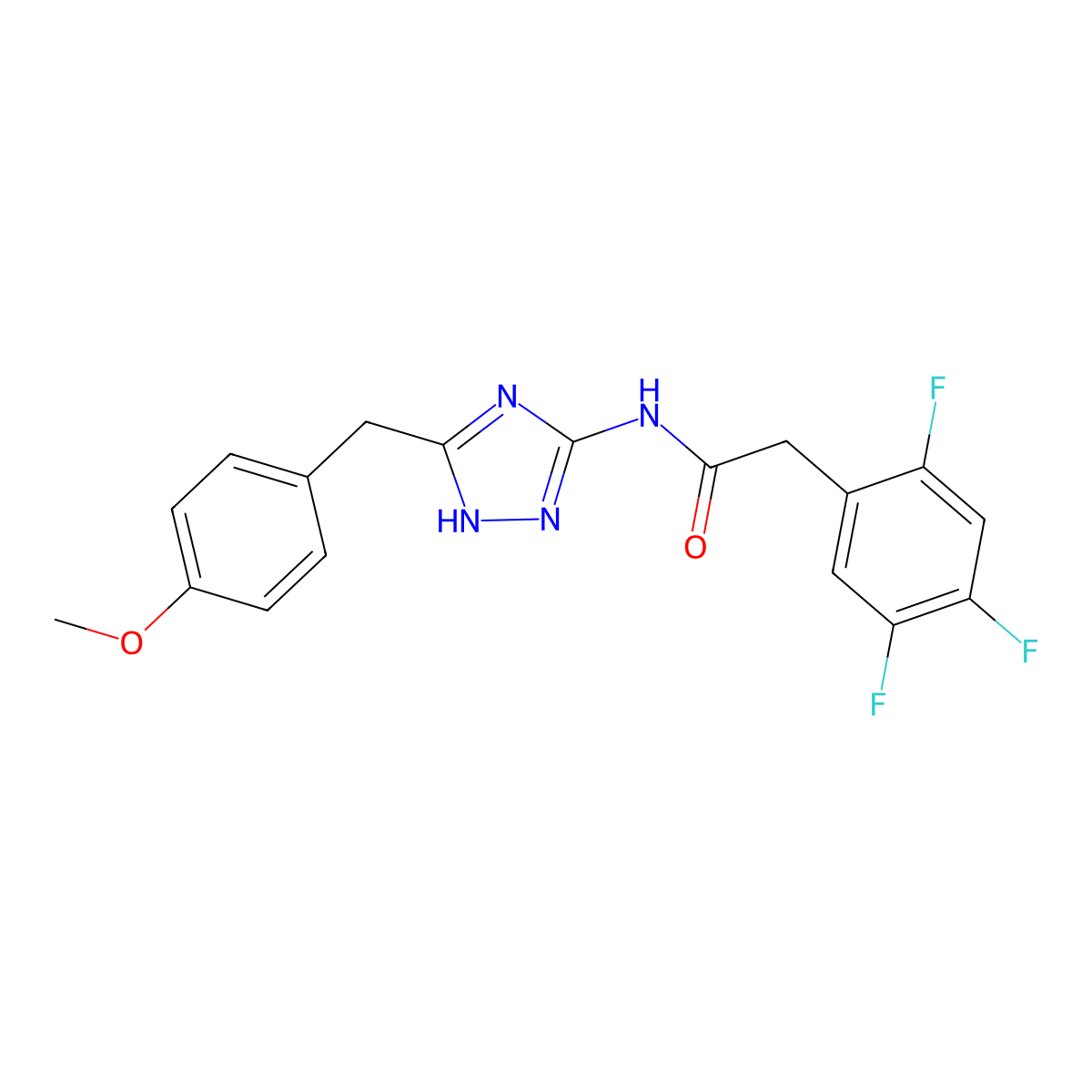 N-[3-(4-methoxybenzyl)-1H-1,2,4-triazol-5-yl]-2-(2,4,5-trifluorophenyl)acetamide molecular structure, CAS 1401586-40-0