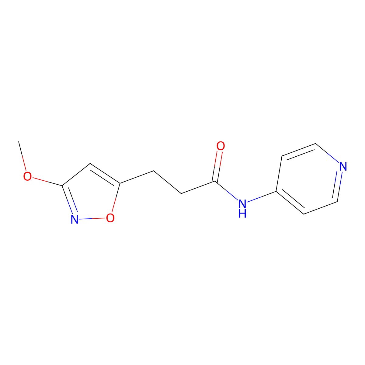 3-(3-methoxy-1,2-oxazol-5-yl)-N-(pyridin-4-yl)propanamide molecular structure, CAS 1401586-43-3