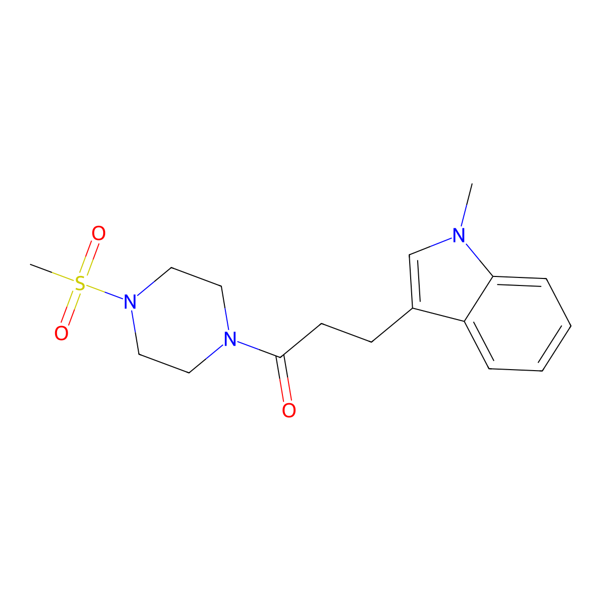 3-(1-methyl-1H-indol-3-yl)-1-[4-(methylsulfonyl)piperazino]-1-propanone molecular structure, CAS 1401586-82-0