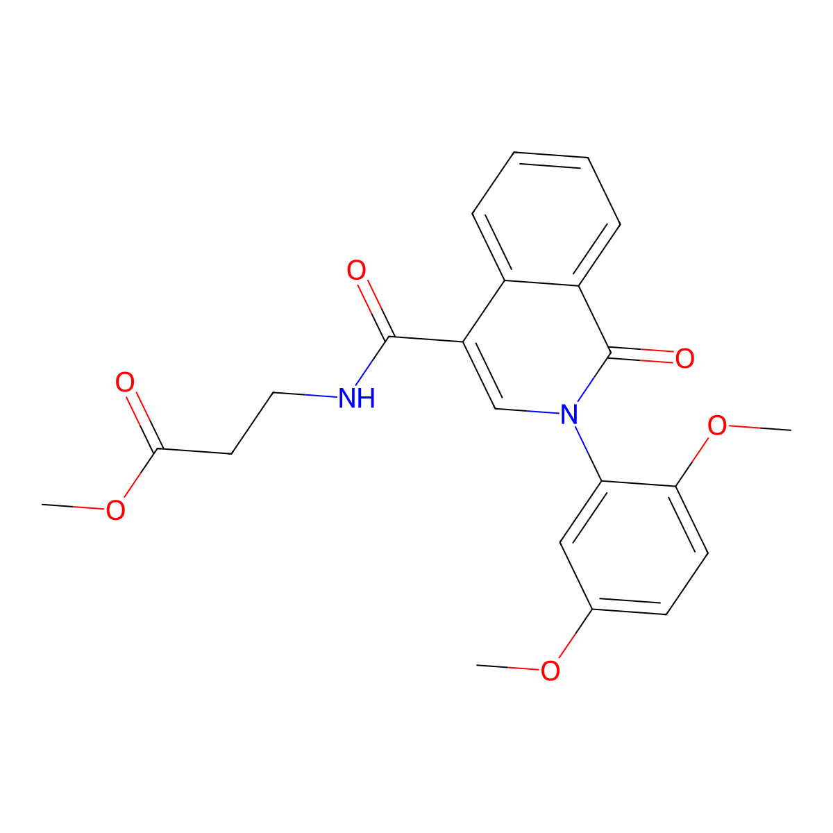 methyl N-{[2-(2,5-dimethoxyphenyl)-1-oxo-1,2-dihydroisoquinolin-4-yl]carbonyl}-beta-alaninate molecular structure, CAS 1401586-88-6