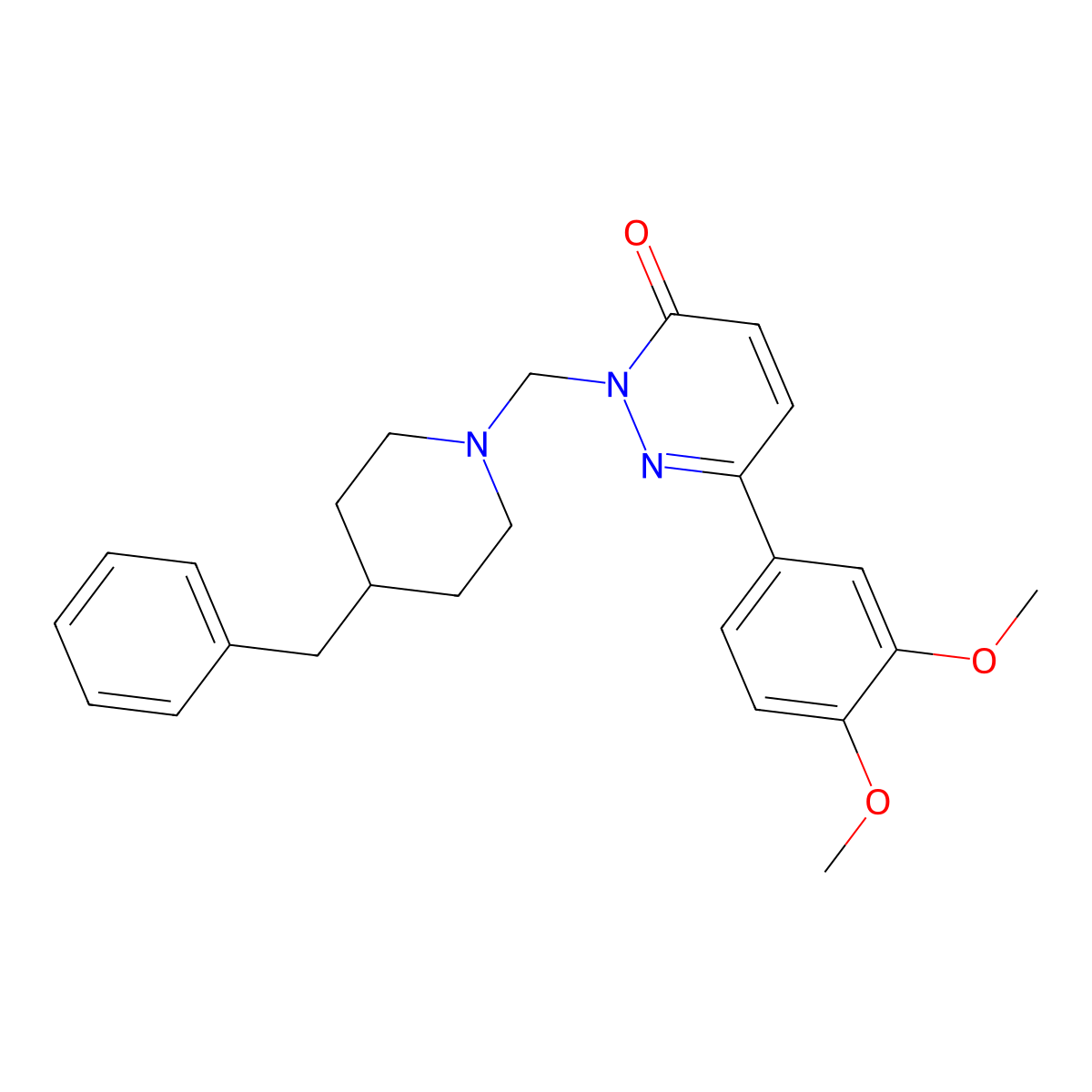 2-[(4-benzylpiperidin-1-yl)methyl]-6-(3,4-dimethoxyphenyl)pyridazin-3(2H)-one molecular structure, CAS 1401587-12-9