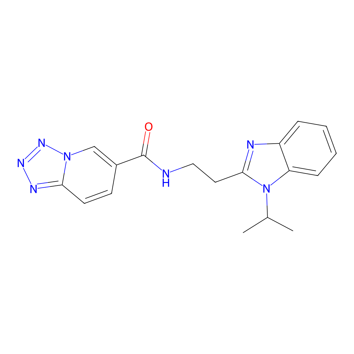 N-{2-[1-(propan-2-yl)-1H-benzimidazol-2-yl]ethyl}tetrazolo[1,5-a]pyridine-6-carboxamide molecular structure, CAS 1401587-15-2