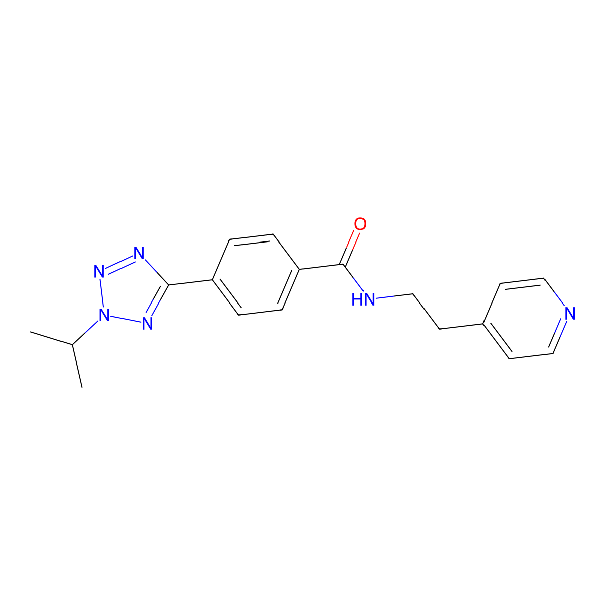 4-(2-isopropyl-2H-1,2,3,4-tetraazol-5-yl)-N-[2-(4-pyridyl)ethyl]benzamide molecular structure, CAS 1401587-16-3