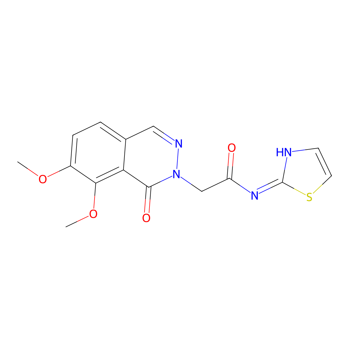 2-(7,8-dimethoxy-1-oxophthalazin-2(1H)-yl)-N-(thiazol-2-yl)acetamide molecular structure, CAS 1401587-32-3