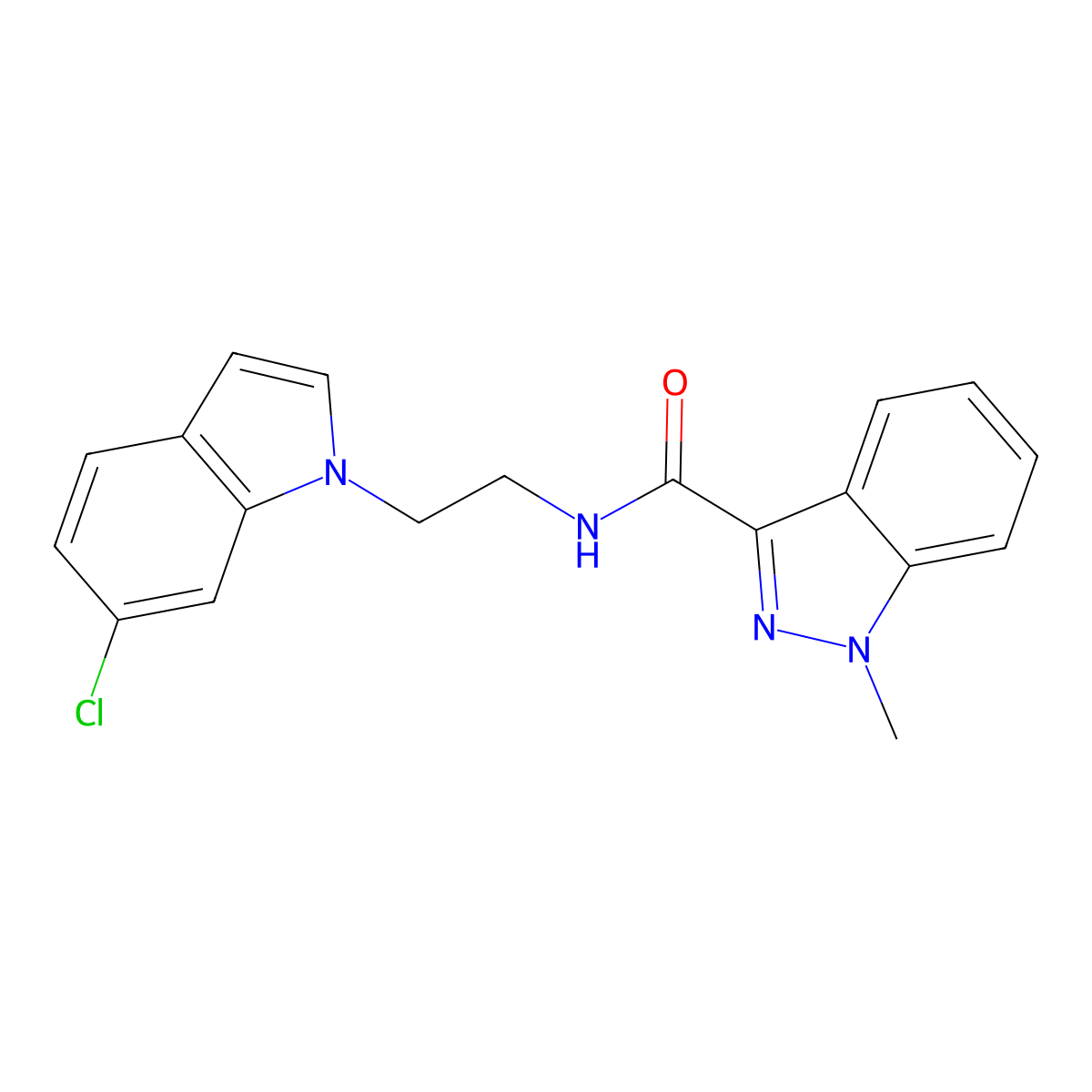 N-[2-(6-chloro-1H-indol-1-yl)ethyl]-1-methyl-1H-indazole-3-carboxamide molecular structure, CAS 1401587-41-4