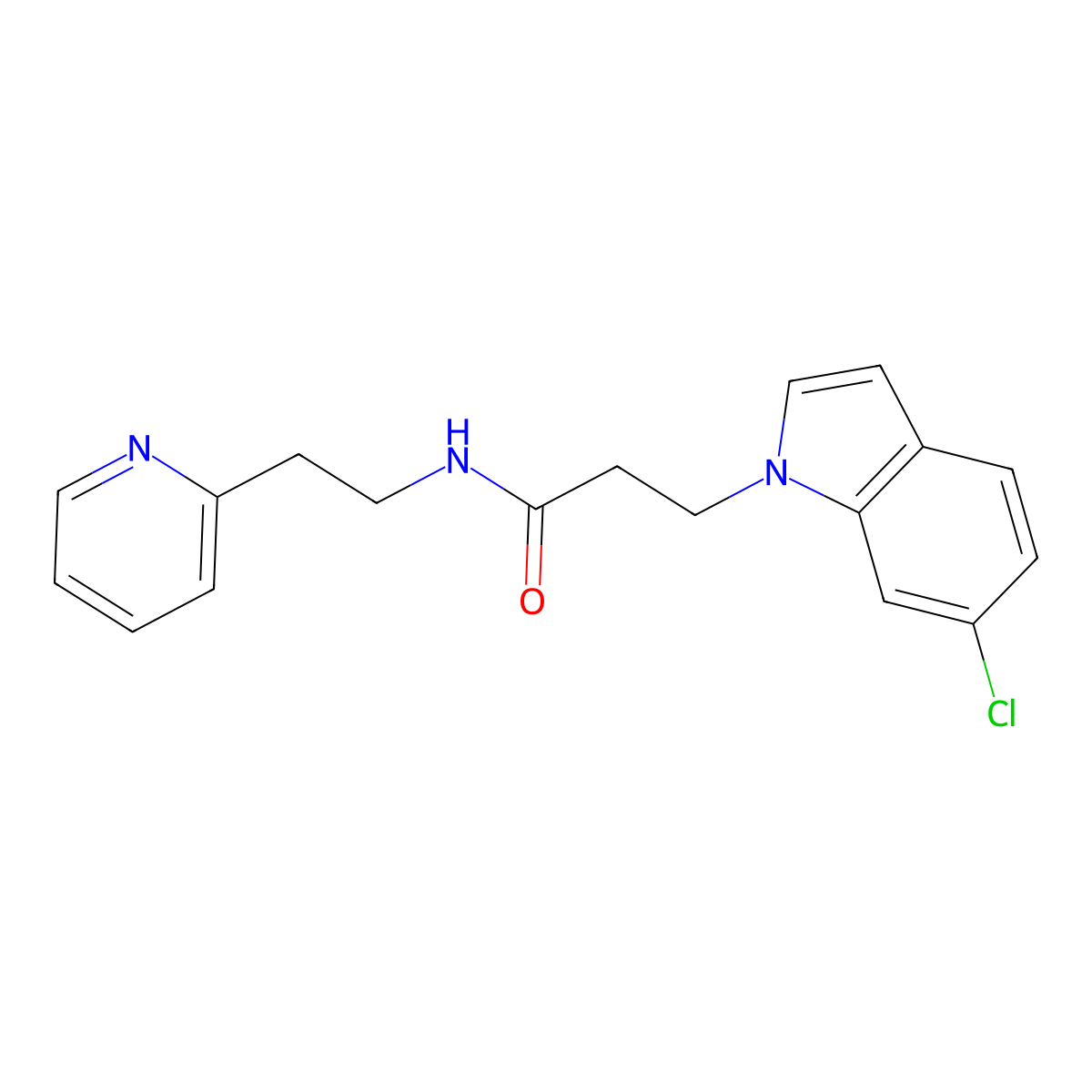 3-(6-chloro-1H-indol-1-yl)-N-[2-(2-pyridyl)ethyl]propanamide molecular structure, CAS 1401587-63-0