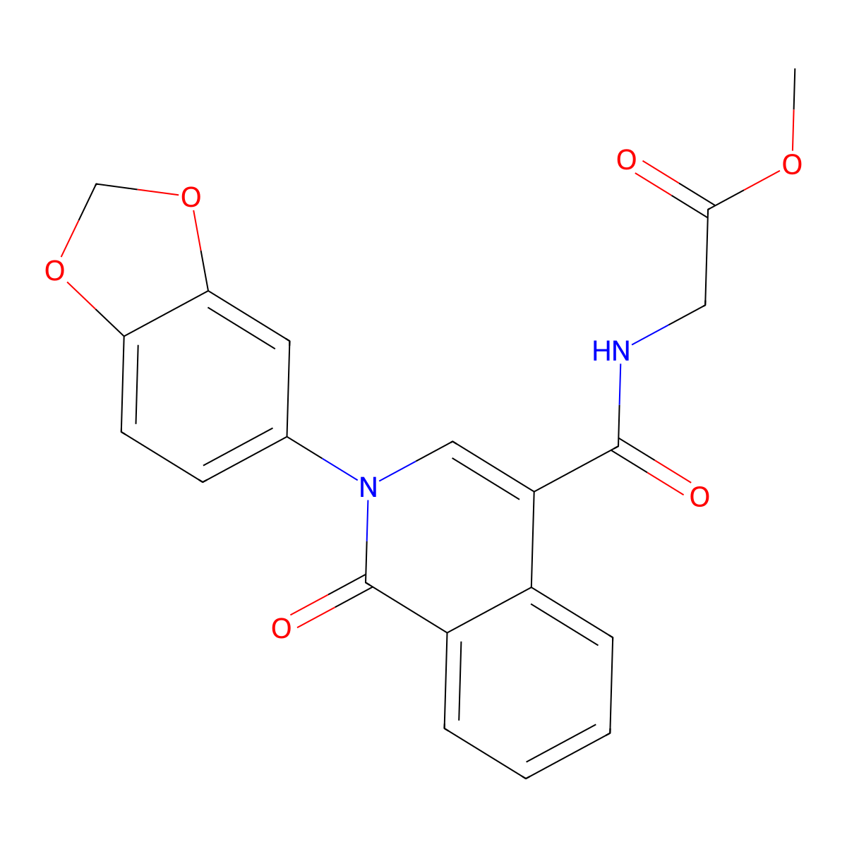 methyl N-{[2-(1,3-benzodioxol-5-yl)-1-oxo-1,2-dihydroisoquinolin-4-yl]carbonyl}glycinate molecular structure, CAS 1401587-71-0