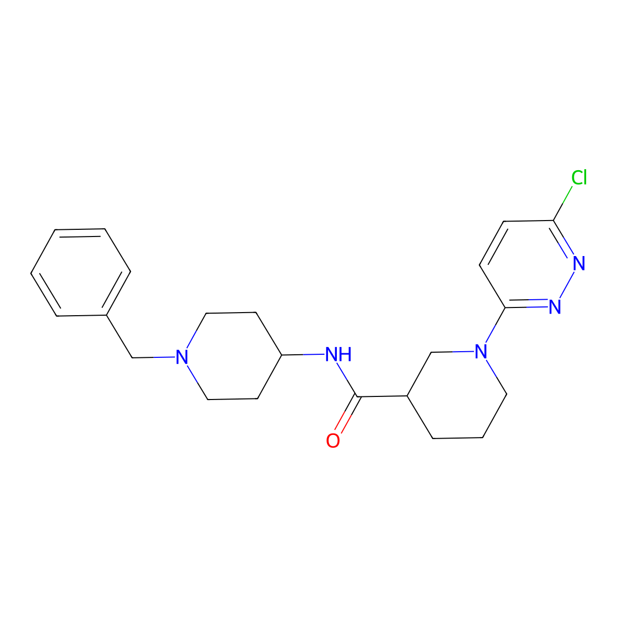 N-(1-benzylpiperidin-4-yl)-1-(6-chloropyridazin-3-yl)piperidine-3-carboxamide molecular structure, CAS 1401587-77-6