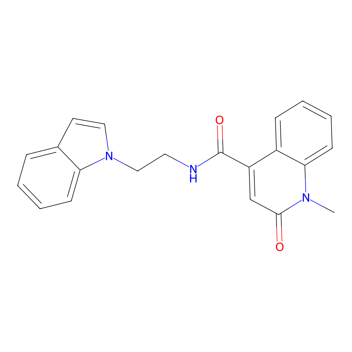 N-[2-(1H-indol-1-yl)ethyl]-1-methyl-2-oxo-1,2-dihydro-4-quinolinecarboxamide molecular structure, CAS 1401587-90-3