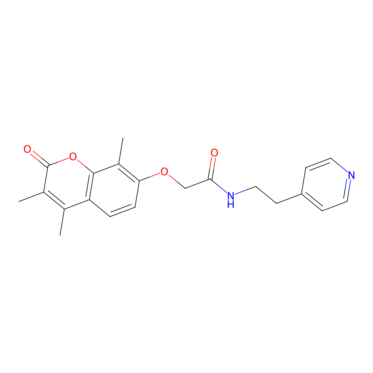 N-[2-(4-pyridyl)ethyl]-2-[(3,4,8-trimethyl-2-oxo-2H-chromen-7-yl)oxy]acetamide molecular structure, CAS 1401587-98-1