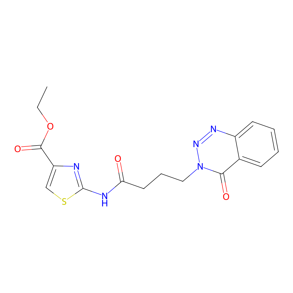 ethyl 2-{[4-(4-oxo-1,2,3-benzotriazin-3(4H)-yl)butanoyl]amino}-1,3-thiazole-4-carboxylate molecular structure, CAS 1401588-36-0
