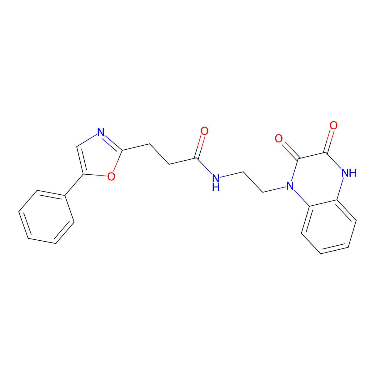 N-(2-(3-hydroxy-2-oxoquinoxalin-1(2H)-yl)ethyl)-3-(5-phenyloxazol-2-yl)propanamide molecular structure, CAS 1401588-50-8