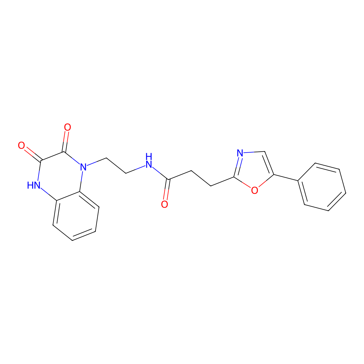 N-(2-(3-hydroxy-2-oxoquinoxalin-1(2H)-yl)ethyl)-3-(5-phenyloxazol-2-yl)propanamide molecular structure, CAS 1401588-50-8