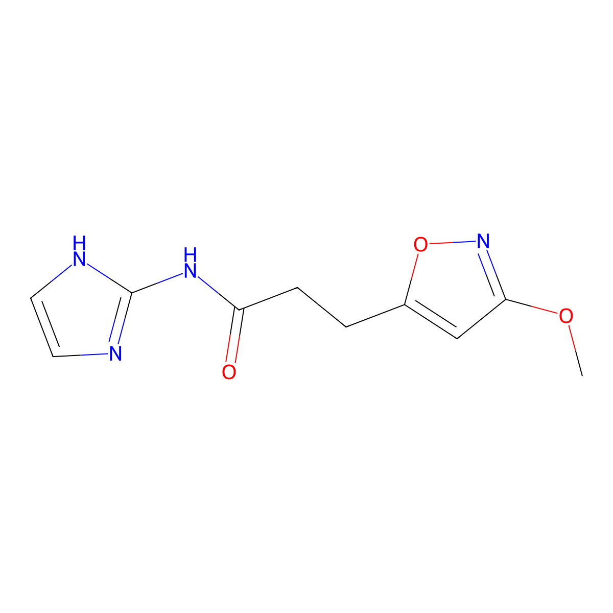 N-(1H-imidazol-2-yl)-3-(3-methoxy-1,2-oxazol-5-yl)propanamide molecular structure, CAS 1401588-51-9