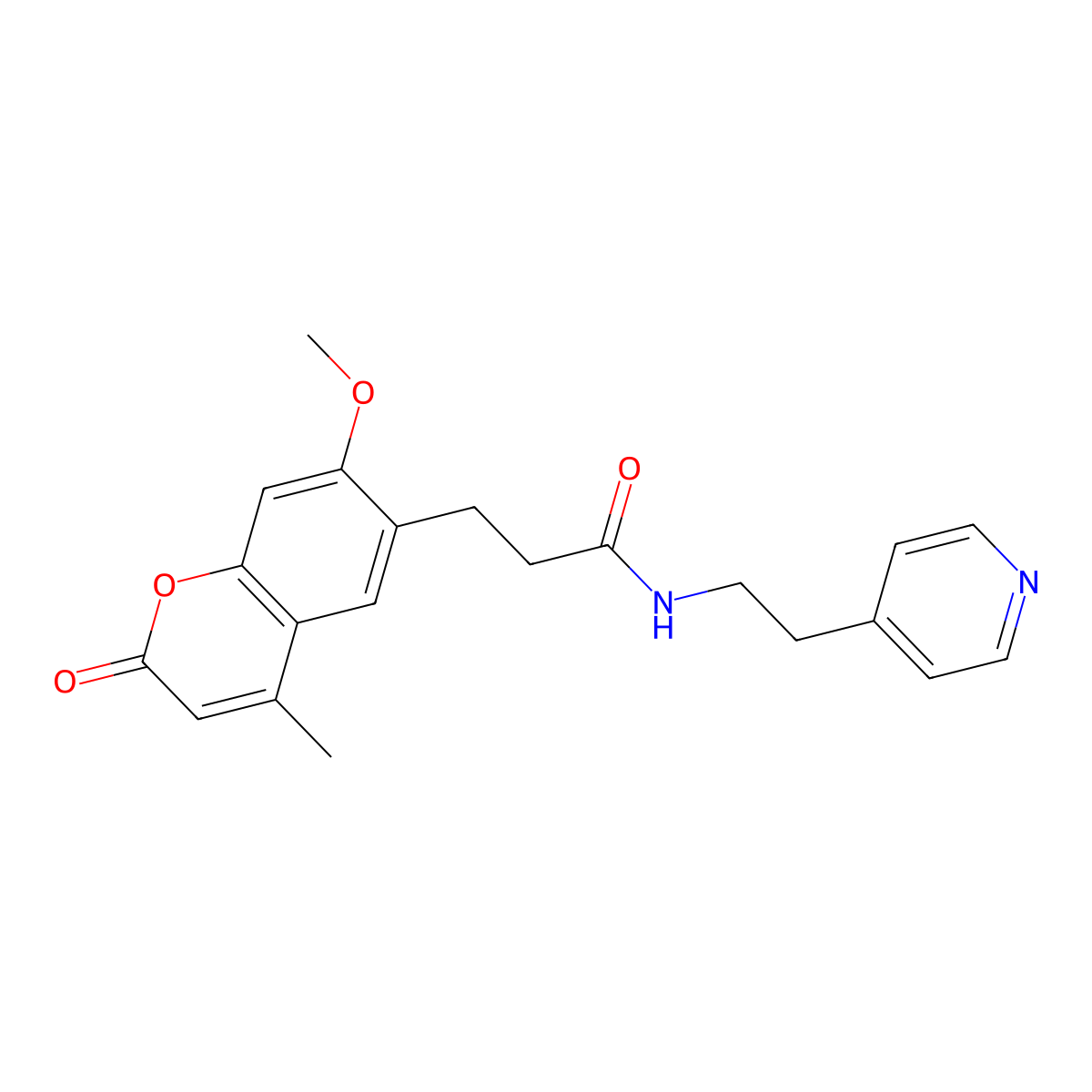 3-(7-methoxy-4-methyl-2-oxo-2H-chromen-6-yl)-N-[2-(4-pyridyl)ethyl]propanamide molecular structure, CAS 1401588-55-3
