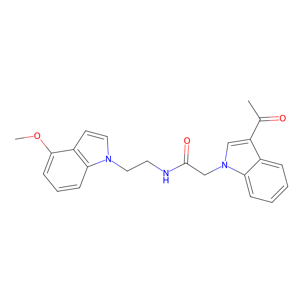 2-(3-acetyl-1H-indol-1-yl)-N-[2-(4-methoxy-1H-indol-1-yl)ethyl]acetamide molecular structure, CAS 1401588-56-4