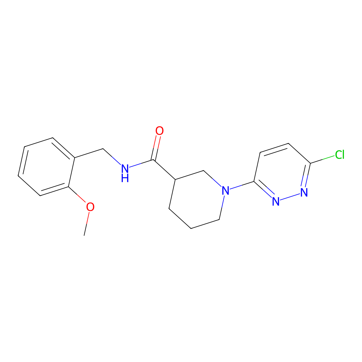 1-(6-chloropyridazin-3-yl)-N-(2-methoxybenzyl)piperidine-3-carboxamide molecular structure, CAS 1401588-67-7
