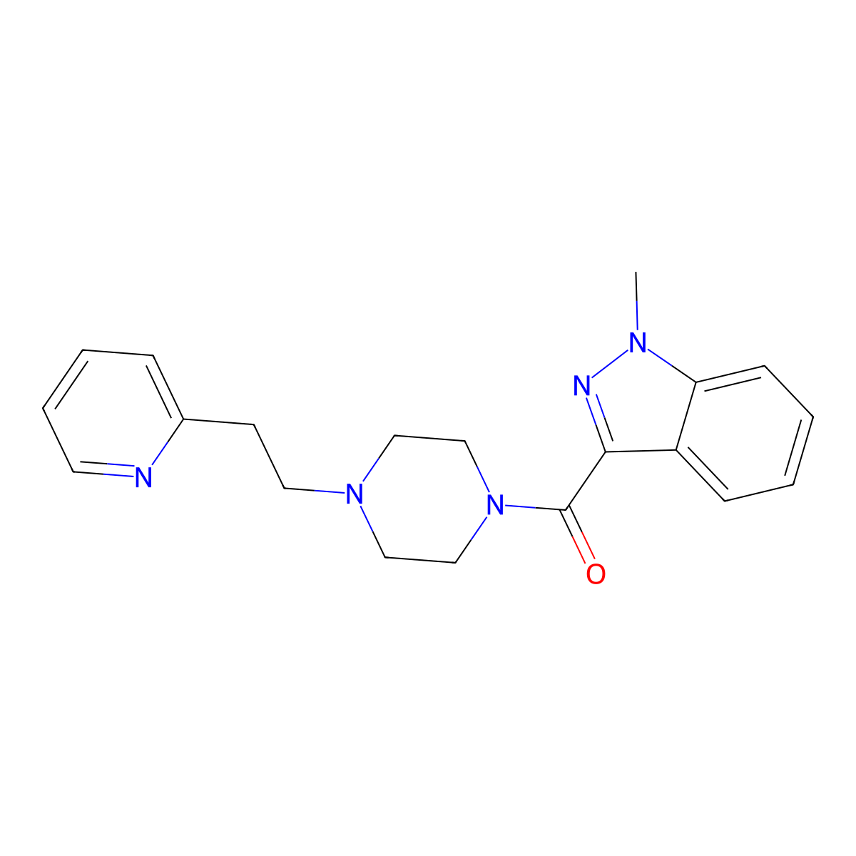 (1-methyl-1H-indazol-3-yl){4-[2-(2-pyridyl)ethyl]piperazino}methanone molecular structure, CAS 1401588-69-9