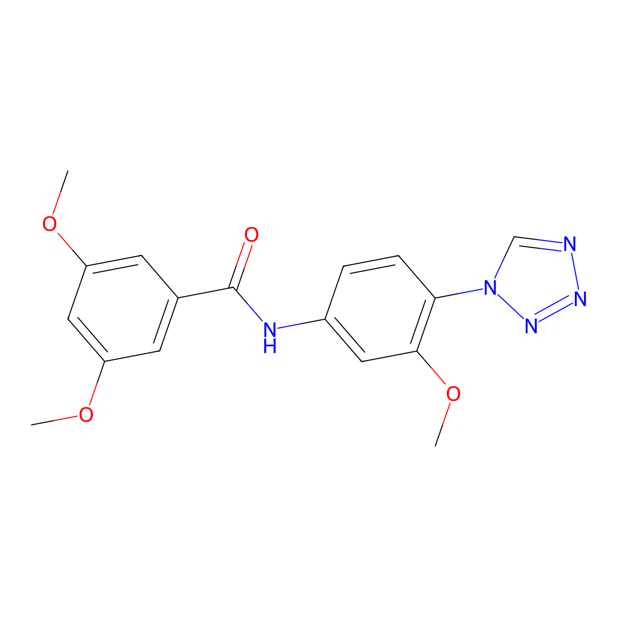 3,5-dimethoxy-N-[3-methoxy-4-(1H-tetrazol-1-yl)phenyl]benzamide molecular structure, CAS 1401588-70-2